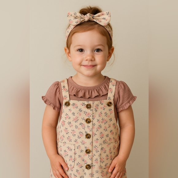 Heidi Klein Kids Floral Romper - Pink and Cream - Picture 1 of 6